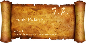 Trunk Patrik névjegykártya